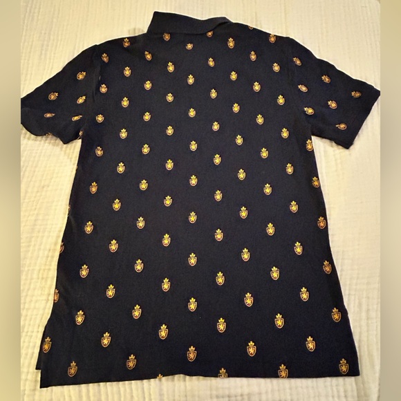 Polo Ralph Lauren All over crest Navy Pique Polo Big Boys size M (10-12) - Picture 3 of 6